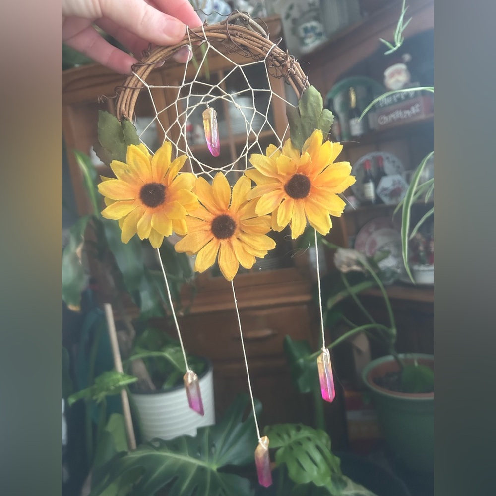 crystal / flower  dream catcher